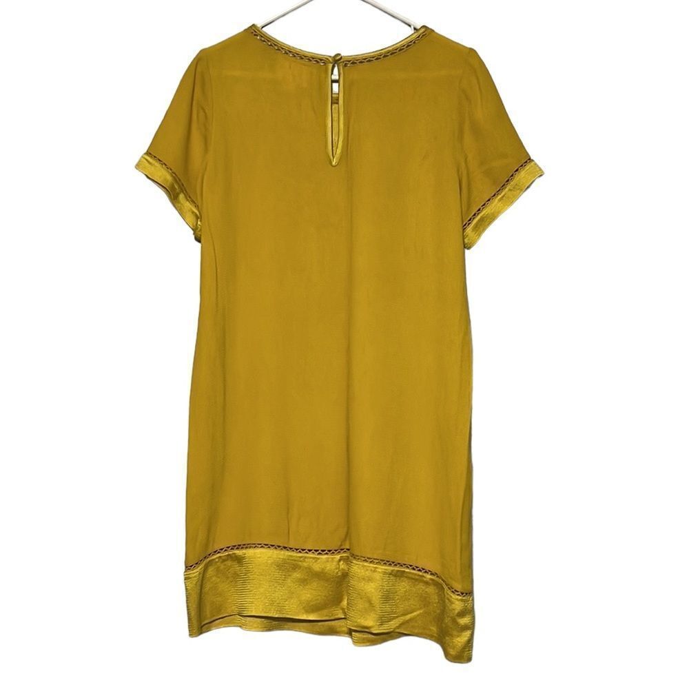 Maeve Mini Dress Women's XS Yellow Gold Pleated Verdet Swing Anthropologie - Picture 6 of 10